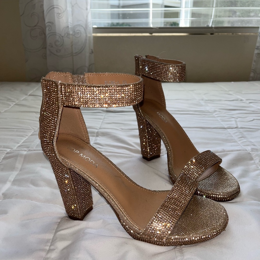 Rose gold Tall Heals.